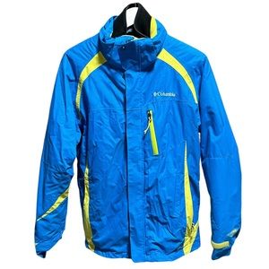 COLUMBIA Men’s 3in 1 Omnitech Ski Jacket Parka Blue Yellow - Size Medium EUC